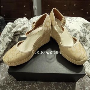 Coach wedges khaki in color size 10.  Worn three times great condition.